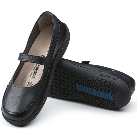 Birkenstock Iona Mary Jane Black Leather Shoe Sz 41 - Picture 1 of 10